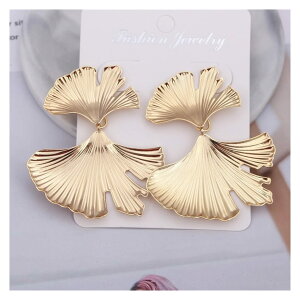 �C�������O �􉽊w�S�[���h�J���[�C�`���E�̗t�̌`�̃h���b�v�C�������O�����X�e�[�g�����g�C�������O�W���G���[�A�N�Z�T���[�C�������O�X�^�b�h�Z�b�g (Size : Gold EK3175)