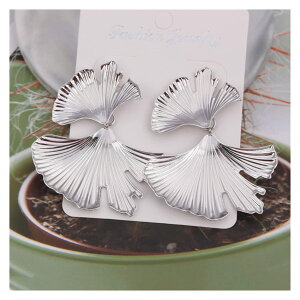 �C�������O �􉽊w�S�[���h�J���[�C�`���E�̗t�̌`�̃h���b�v�C�������O�����X�e�[�g�����g�C�������O�W���G���[�A�N�Z�T���[�C�������O�X�^�b�h�Z�b�g (Size : Silver EK3176)