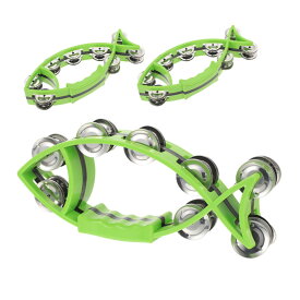 3個ハンドベル 楽器 手持ちシェイカー 魚型タンバリン 打楽器 おもちゃ 初心者向け 音楽教育 カラオケ パーティー 自宅練習用