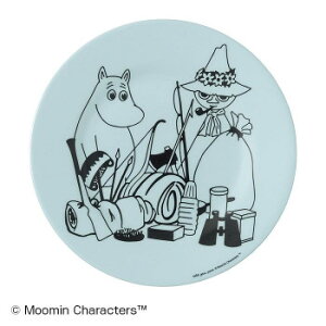 MOOMIN(ムーミン) 20cm プレート A ブルー PTJ060204 くすみカラーにシンプルなラインで描かれたイラストのプレート