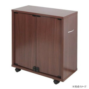 同人誌専用押し入れ収納ワゴン 片面扉タイプ ブラウン DSW-T6027B 移動らくらく、鍵付きで安心