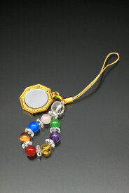 八卦鏡・招福ストラップ 白水晶 黄水晶 アメジスト 虎目石 赤メノウ 青メノウ ローズクォーツ アベンチュリン パワーストーン ストラップ メンズ レディース 効果 ハンドメイド 浄化 種類 意味 アクセサリー クリスタル シトリン タイガーアイ 天然石