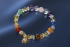 四ツ葉のクローバー・カラフルブレス　白水晶 黄水晶 爆裂黄水晶 アメジスト 虎目石 赤メノウ 青メノウ ローズクォーツ アベンチュリン パワーストーン ブレスレット 送料無料 クリスタル シトリン クラック タイガーアイ