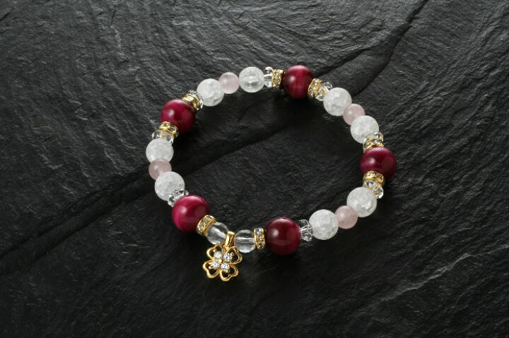 楽天市場 ピンク タイガーアイ四つ葉のクローバーブレス 白水晶 爆裂白水晶 ピンク タイガーアイ ローズクォーツ パワーストーン ブレスレット 送料無料 メンズ レディース 効果 ハンドメイド 浄化 種類 意味 アクセサリー クリスタル クラック 天然石 スクラッチ