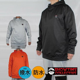 【クーポン有】【20%OFF】【ステッカー進呈】正規品 あす楽 防水 撥水パーカー SHOWTIME COLLECTIVE グラトリ ボンデッドパーカー スノボ ウェア PO23-001 SOLID ドロップショルダー ミイラ ボンデッド撥水 耐水 防風 パーカーショータイム スノーボード