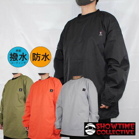 【30%OFF】【ステッカー進呈】 SHOWTIME COLLECTIVE NEWスタイル 防水 撥水 耐水 スノボウェアクルーネック ナイロン シェル プルオーバー ジャケット SHELL-2301 耐水 シンプル グラトリ耐水 ショータイム スノーボード スキー 春