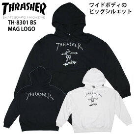 【クーポン有】【30%OFF】正規品 あす楽 THRASHER スラッシャー ゆったり ワイドボディ 裏起毛 パーカー GONZ TH8528 BS ゴンズ マークゴンザレス ビッグシルエット プルオーバーパーカー フーディ 人気 定番 デザイン スケートボード ブランド スケボー 送料無料