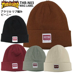 �y30��OFF�z���K�i THRASHER �X���b�V���[ �j�b�g�L���b�v THR-N03 MAG LABEL �A�N���� ���u�҂݃r�[�j�[ �A�N�����r�[�j�[ �j�b�g�X �r�[�j�[ ���x�� ���S �����Y ���f�B�[�X �j�����p �X�P�[�g�{�[
