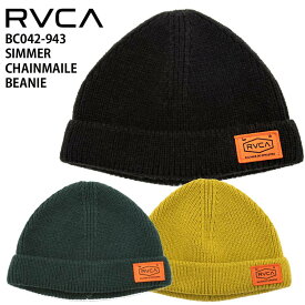 【クーポン有】【20%OFF】正規品 あす楽 RVCA ルーカ ニット帽 ニットキャップ ビーニー ショートワッチ BC042-943 SIMMER CHAINMAILE ロゴ ブランド ビニー ルカ アウトドア 横乗 サーフィン スケートボード スノーボード スノボ スケボー サーファー スケーター BC042943