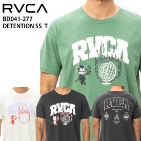 【50％OFF】正規品 RVCA ルーカ メンズ 半袖 Tシャツ レッドステッチ BD041-277 DETENTION SS 半袖Tシャツ BD041277 デビル 悪魔 ルカ ロゴ サーフ スケボー スノボー スケートボード ブランド 2023