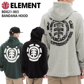 【クーポン有】【30％OFF】正規品 あす楽 ELEMENNT メンズ 裏毛メンズ スウェット パーカー BD021-003 BANDANA HOOD バンダナ柄 BD021003 裏パイル スエットパーカー エレメント プルオーバー かぶり ロゴ ブランド スケートボード スケボー スケーター ブランド