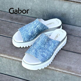 ガボール 厚底サンダル Gabor ミュールサンダル 幅広アッパー レディース 24613 DENIM【2023春夏】 新作 23SS