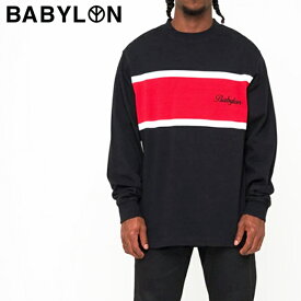 バビロン LA 長袖Tシャツ BABYLON LA LS TEE コットンTシャツ プリントTシャツ ロンT クルーネック ロゴ メンズ B19F109004 ブラック【2019秋冬】