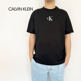 カルバンクライン Tシャツ CALVIN KLEIN A-COOLING HWK TOP クルーネック 半袖 ショートスリーブ ロゴ コットン ポリエステル メンズ BLACK ブラック【2024春夏】