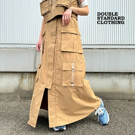 ダブルスタンダードクロージング マキシスカート DOUBLE STANDARD CLOTHING ESSENTIAL タイプライターマキシスカート カーゴスカート エッセンシャル ダブスタ レディース キャメル【2024春夏】