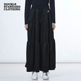 ダブルスタンダードクロージング ブライトキング トラックティアードスカート DOUBLE STANDARD CLOTHING ESSENTIAL ロングスカート トラックジャージ ダブスタ レディース ブラック【2026春夏】