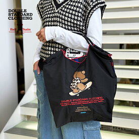 【新作】ダブルスタンダードクロージング×ボールアンドチェーン ショッピングバッグ DOUBLE STANDARD CLOTHING×Ball&Chain スケボーベア Mサイズ エコバッグ トートバッグ ダブスタ ブラック【2025秋冬】