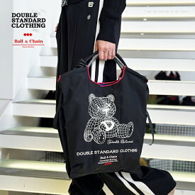 【新作】ダブルスタンダードクロージング×ボールアンドチェーン ショッピングバッグ DOUBLE STANDARD CLOTHING×Ball&Chain グラフィックベア Mサイズ エコバッグ トートバッグ ダブスタ ブラック【2025秋冬】