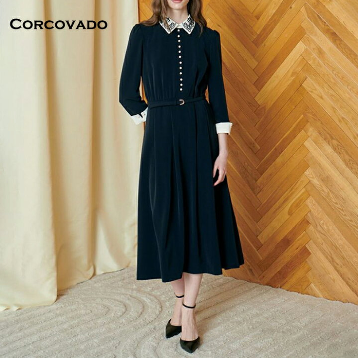 楽天市場】コルコバード ワンピース CORCOVADO ストレッチバイカラー  