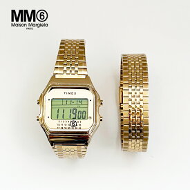 【SALE/30%OFF】エムエム6 メゾンマルジェラ × タイメックス 腕時計 MM6 Maison Margiela × Timex Timex × MM6 T80 Gift Set w/ Extra Bracelet コラボ デジタルウォッチ レトロ ブレスレット ゴールド【マルタンマルジェラジャパン正規取扱店】【5F】