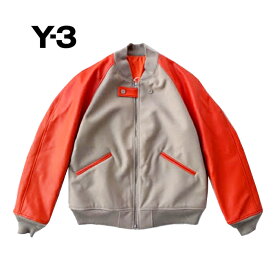 ワイスリー ヴァーシティジャケット Y-3 M CLASSIC VARSTY JACKET バーシティ スタジアムジャンパー スタジャン ユニセックス カーキ×オレンジ【アントラクト正規取扱店】【2022秋冬】