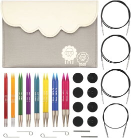 【正規品/送料無料】KnitPro ニットプロ Trendz トレンツ アクリル製 付け替え輪針 デラックスセット 50620 初心者 おすすめ 滑り止め カラフル 可愛い 輪針 セット 編み針 軽量 手編み 棒針 入門用