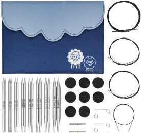 【正規品/送料無料】KnitPro ニットプロ Nova Metal ノバ・メタル 付け替え輪針 デラックスセット (13cm) 10616 輪針 セット 編み針 金属製 メタル ニッケル 真鍮 軽量 滑らか スピード編み 棒針 編み物 手編み 手芸