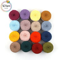 コットンフィールド Cotton Field 綿100％ 編みかぎ針編みのバッグハットヤーン 中細 厚さ1.2mm, 80g, 150m