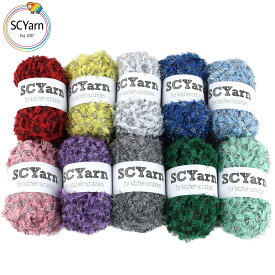 【送料無料】SCYarn キッチンたわし毛糸セット 10色入り 韓国製ポリエステル100％ ふわふわ×キラキラで洗浄力抜群！(マイクロファイバー×ラメ糸)大容量420g（1玉42g×10）