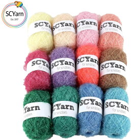 【送料無料】SCYarn 韓国産 パステル たわし糸12色セット 1玉当たり 35g 約75m 計420g、900m ポリエステル毛糸、キッチン エコたわし 手芸に最適