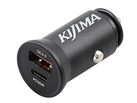 キジマ(Kijima) バイク バイクパーツ USB変換アダプター USBチャージャー 12Vシガーソケットタイプ 2ポート タイプA&タイプC