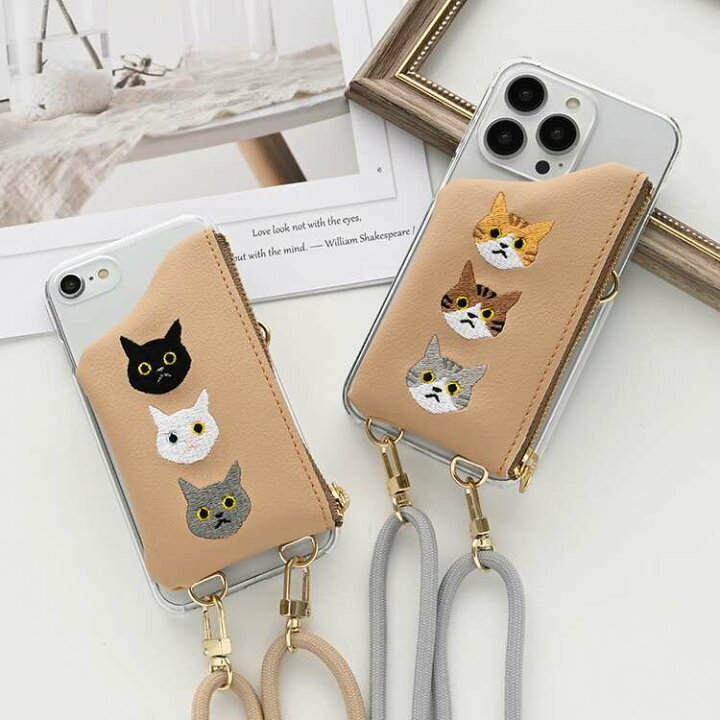 楽天市場】多機種対応 ススマホショルダー スマホケース 【 刺繍 