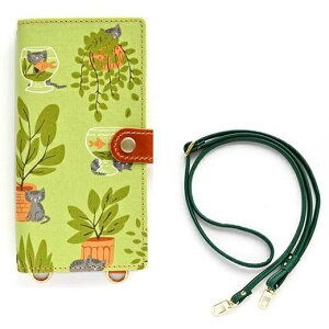 全機種対応 スマホケース 手帳型 【 ヒア キティ キティ 植木鉢 】 縦下げパーツ 携帯ケース 肩掛け ショルダー ショルダーストラップ スマホストラップ iphone16 ケース iphone16e aquos sense9 iphone