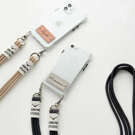 iPhone 名入れタグ スマホケース 3連紐ストラップ付 【 シュリンクレザー × TPU 】 文字入れ レザータグ スマホショルダー 肩掛け ショルダー 落下防止 iphone17 iPhone17 Pro iphone16e iphone16 iphone se3 iPhone13 iPhone12 携帯ケース MMLM