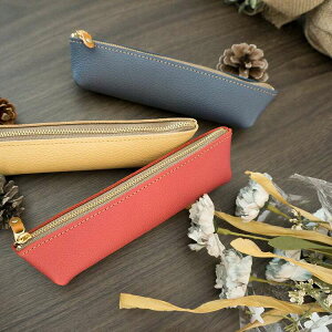 姫路レザー 本革 ペンケース 【 ナチュラルカラー Vivid 】 レザー 革 シュリンク 筆箱 コンパクト くすみカラー かわいい おしゃれ TKM