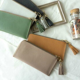 姫路レザー 本革 長財布 【 ナチュラルカラー 】 L字ファスナー ウォレット ナチュラル コンパクト レザー 革 シュリンク かわいい おしゃれ レディース メンズ 収納 TKM