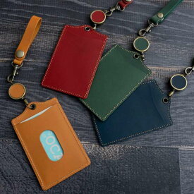 イタリアンレザー 本革 パスケース リール付き 【 ITALIAN -simpleー 】 レザー 定期 カードケース シンプル MMLM