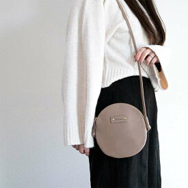姫路レザー 本革 サークルポシェット 【 本革 シュリンクレザー 名入れ タグ 】 丸型 スマホショルダー スマホポシェット 革 レザー ナチュラルカラー くすみカラー レディース かわいい ポシェット おしゃれ シンプル ネームタグ 文字入れ MMLM