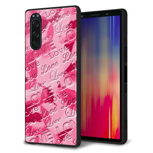 softbank Xperia5 901SO �P�[�X �J�o�[ �X�}�z�P�[�X �w�� �K���X TPU �K���v�� �ySC845 �t�����[���F���jLOVE�Z���s���N�z MMLM