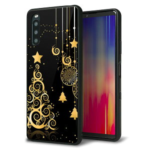 Y!mobile Xperia 10 III A102SO �P�[�X �J�o�[ �w�� �K���X TPU �f�U�C�� �K���v�� �y721 �S�[���h�N���X�}�X�c���[�z ��� ���� MMLM