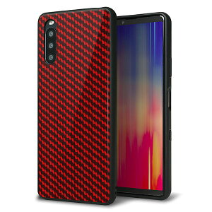 Y!mobile Xperia 10 III A102SO �P�[�X �J�o�[ �w�� �K���X TPU �f�U�C�� �K���v�� �yEK906 ���b�h�J�[�{���z ��� ���� MMLM