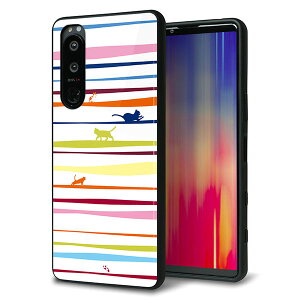 SoftBank Xperia 5 III A103SO �P�[�X �J�o�[ �w�� �K���X TPU �f�U�C�� �K���v�� �yYA893 �X�g���C�v�l�R02�z ��� ���� MMLM