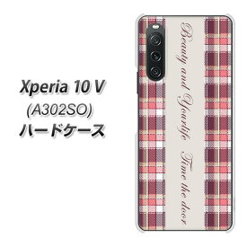 SoftBank Xperia 10 V A302SO ハードケース カバー 【518 チェック柄besuty UV印刷 素材クリア】