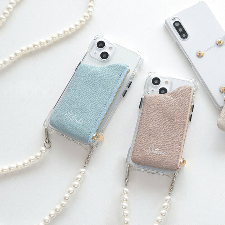 楽天市場】多機種対応 スマホショルダー スマホケース パールロング  