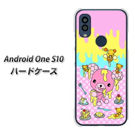 Y!mobile Android One S10 ハードケース カバー 【AG822 ハニベア(水玉ピンク) UV印刷 素材クリア】