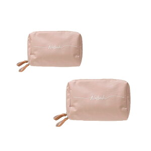 2サイズセット 【 メイクポーチ 名入れ 】 コスメポーチ 化粧ポーチ トラベルポーチ 文字入れ くすみカラー 贈り物 プレゼント プチギフト 母の日 父の日
