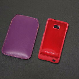 【国産】 本革　Galaxy s2/Galaxy Sケース 限定カラー：パープル 少し大きめLサイズサンプル職人　拘りの一品(docomo　ギャラクシー2　SC-02C)　サンプル職人　拘りの一品【デザイン・柄が豊富なスマホケース（case）専門店】