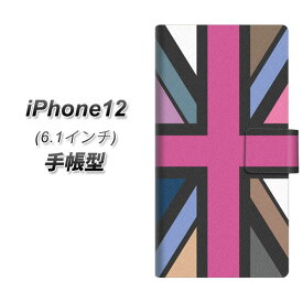 iPhone12 手帳型 スマホケース カバー 【507 ユニオンジャック-デスカラー UV印刷】