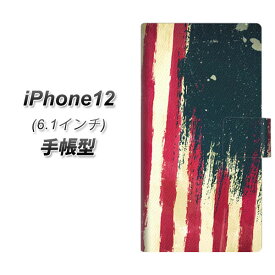 iPhone12 手帳型 スマホケース カバー 【MI805 ヴィンテージアメリカ UV印刷】
