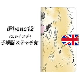iPhone12 手帳型 スマホケース カバー 【ステッチタイプ】【YD826 ゴールデン02 UV印刷】